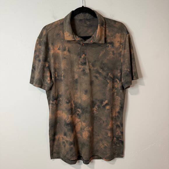 lululemon athletica Other - Lululemon Men's Evolution Polo Shirt Short Sleeve Grey Coral Stretch Athletic